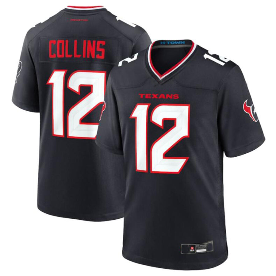 H.Texans #12 Nico Collins Navy Game Jersey Player American Stitched Football Jerseys football jersey product view 2