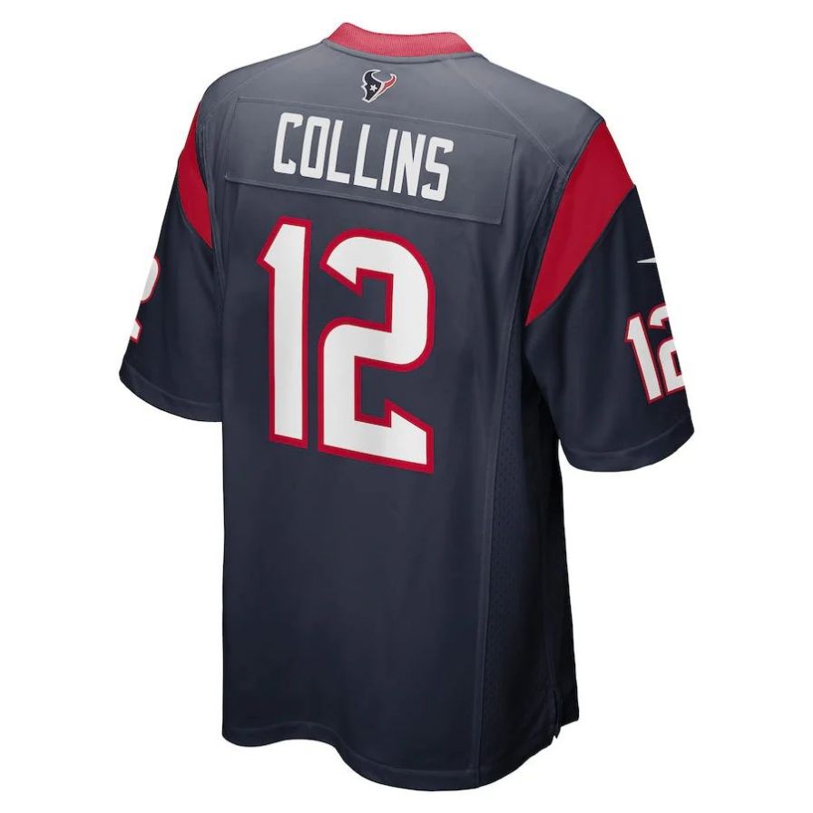 H.Texans #12 Nico Collins Navy Player Game Jersey Stitched American Football Jerseys football jersey product view 1