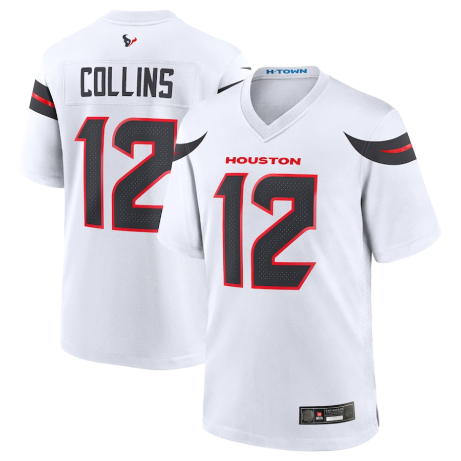 H.Texans #12 Nico Collins Player White Game Football Jerseys football jersey product view 1