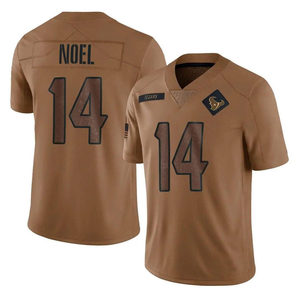 H.Texans #14 Jaylin Noel Player Brown Salute To Service Limited Football Jerseys football jersey product view 1