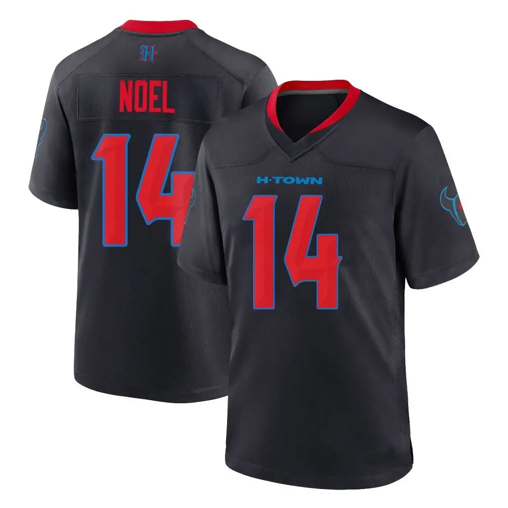 H.Texans #14 Jaylin Noel Player Navy Alternate Game Football Jerseys football jersey product view 1