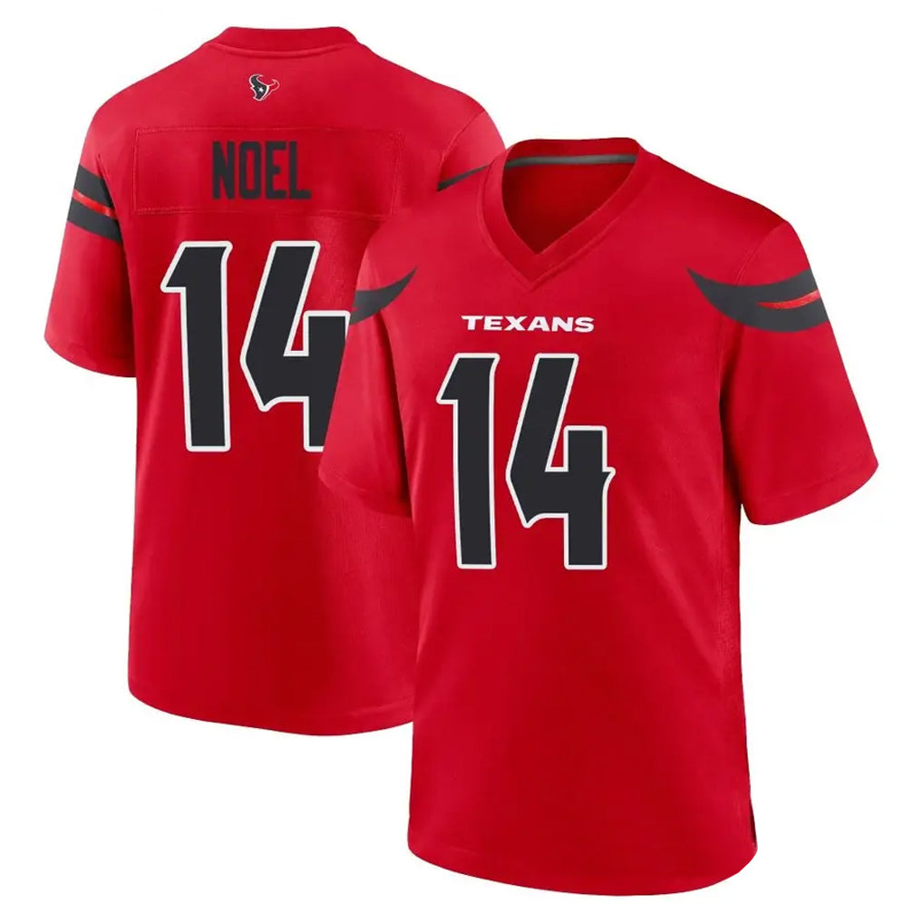 H.Texans #14 Jaylin Noel Player Red Home Game Football Jerseys football jersey product view 1