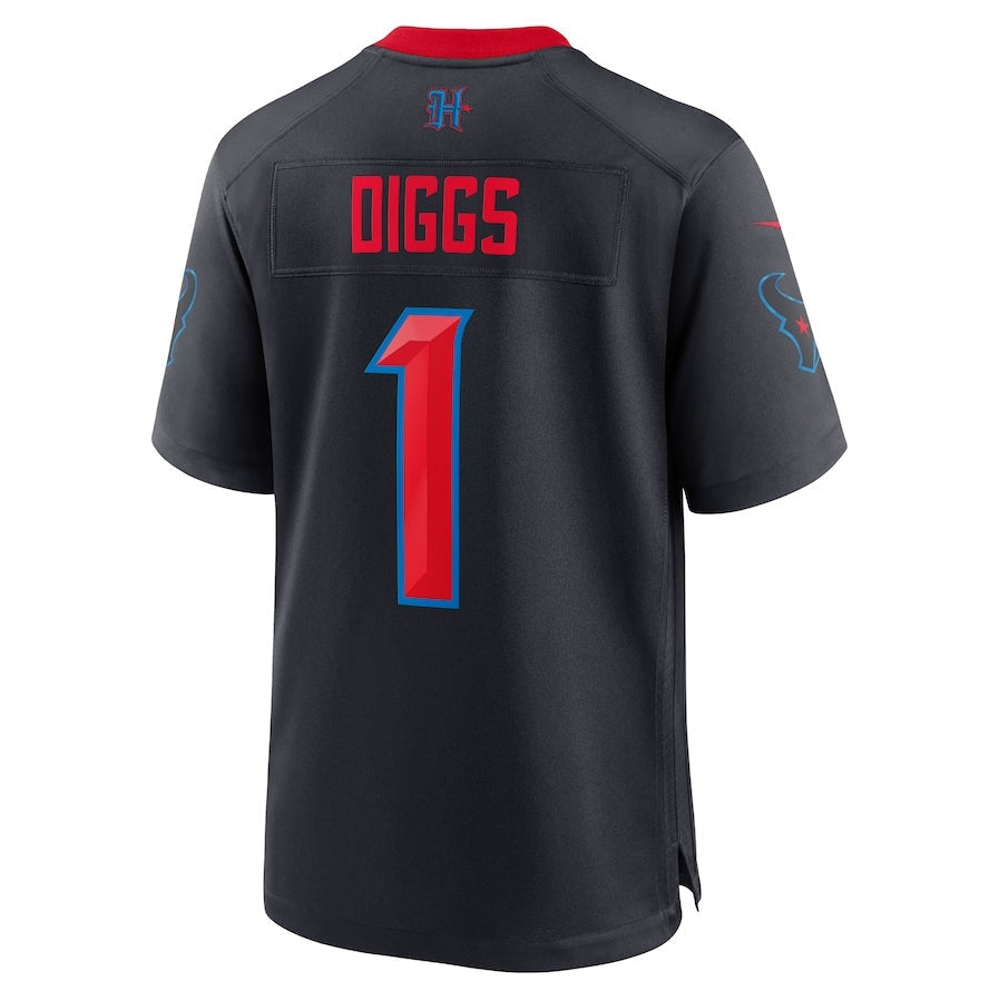 H.Texans #1 Stefon Diggs Player Navy Game American Football Jerseys football jersey product view 1