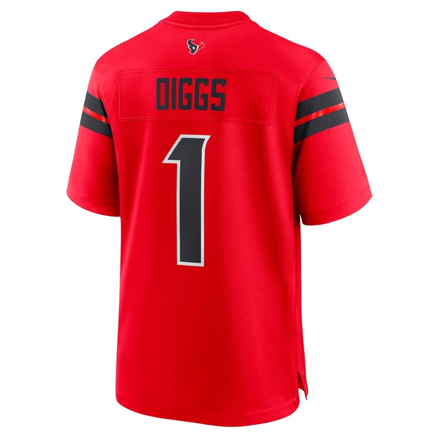 H.Texans #1 Stefon Diggs Player Red Game American Football Jerseys football jersey product view 1