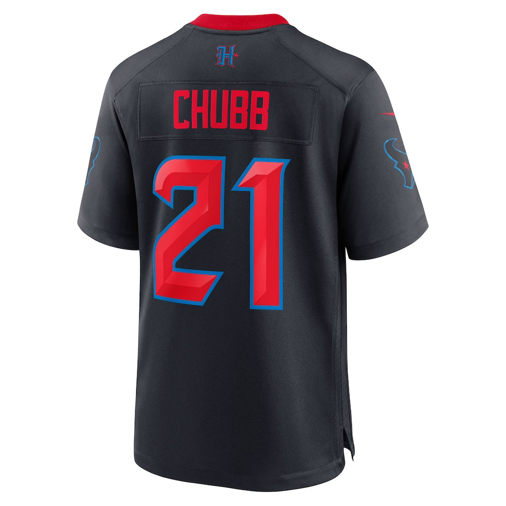 H.Texans #21 Nick Chubb Player Navy Alternate Home Game Football Jerseys football jersey product view 1