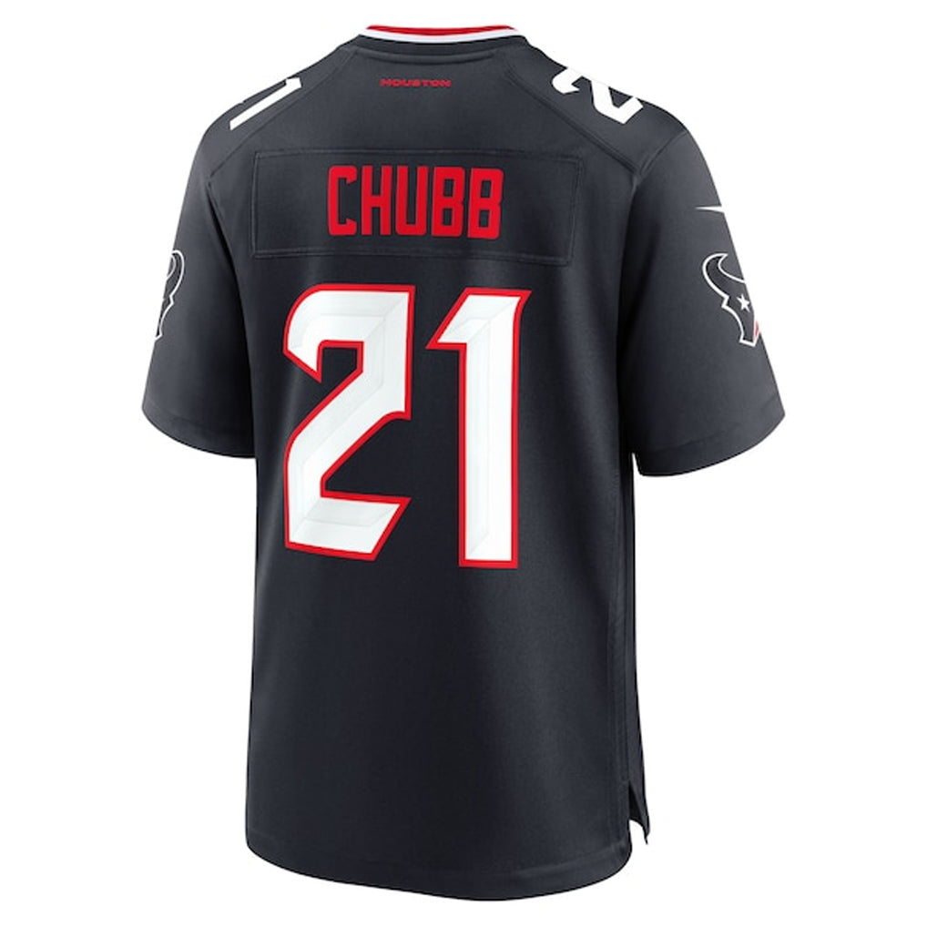 H.Texans #21 Nick Chubb Player Navy Home Game Football Jerseys football jersey product view 2