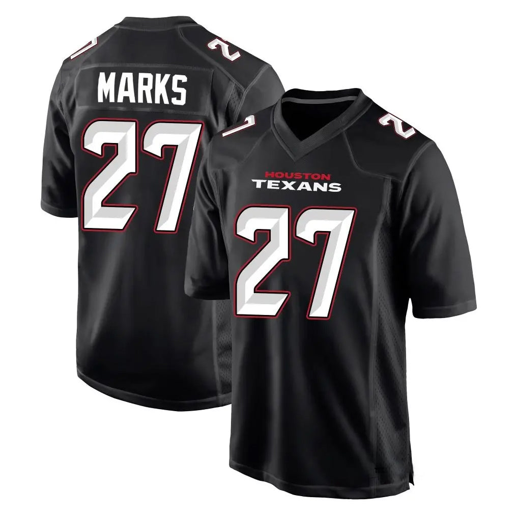 H.Texans #27 Woody Marks Player Black Fashion Football Jerseys football jersey product view 1