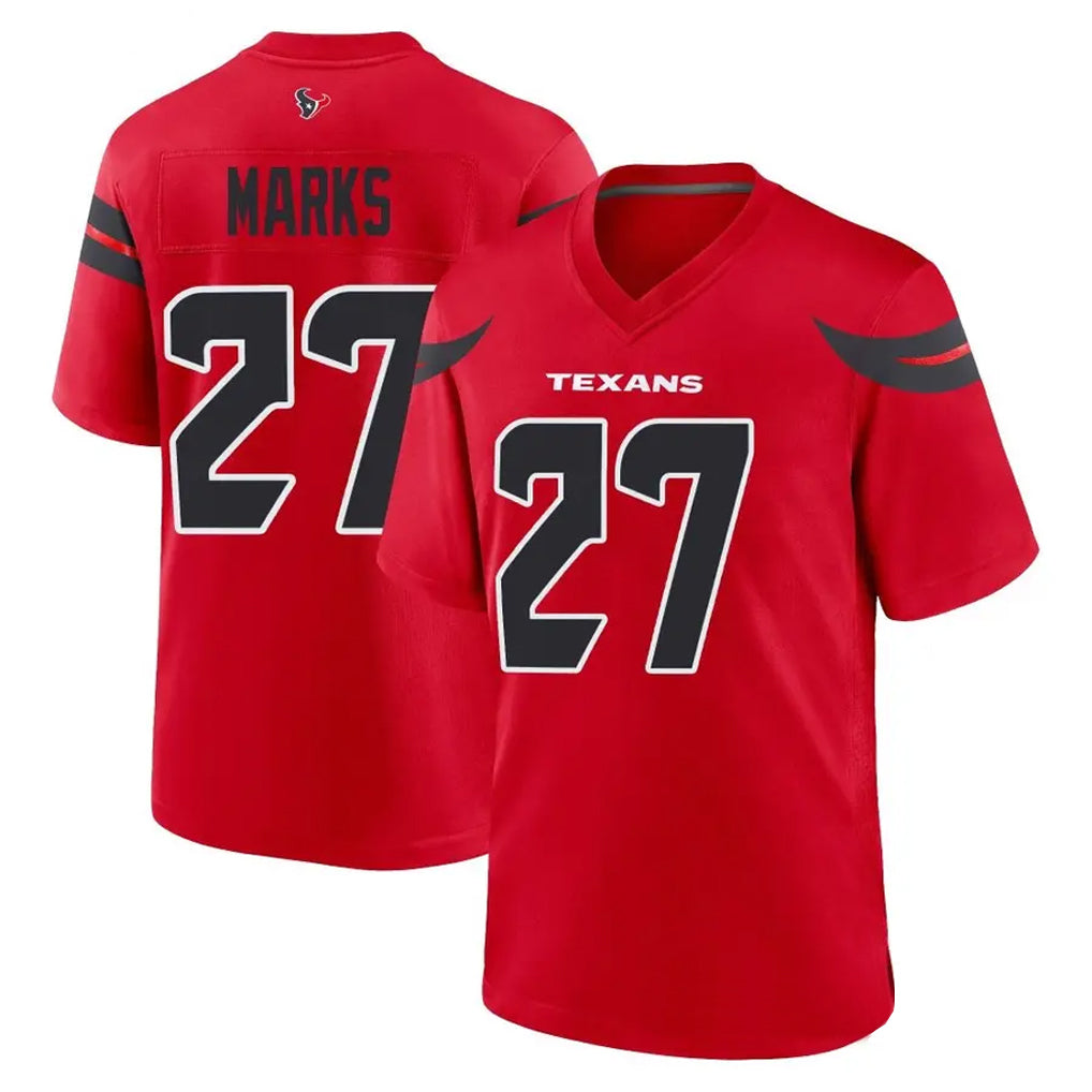 H.Texans #27 Woody Marks Player Red Home Game Football Jerseys football jersey product view 1