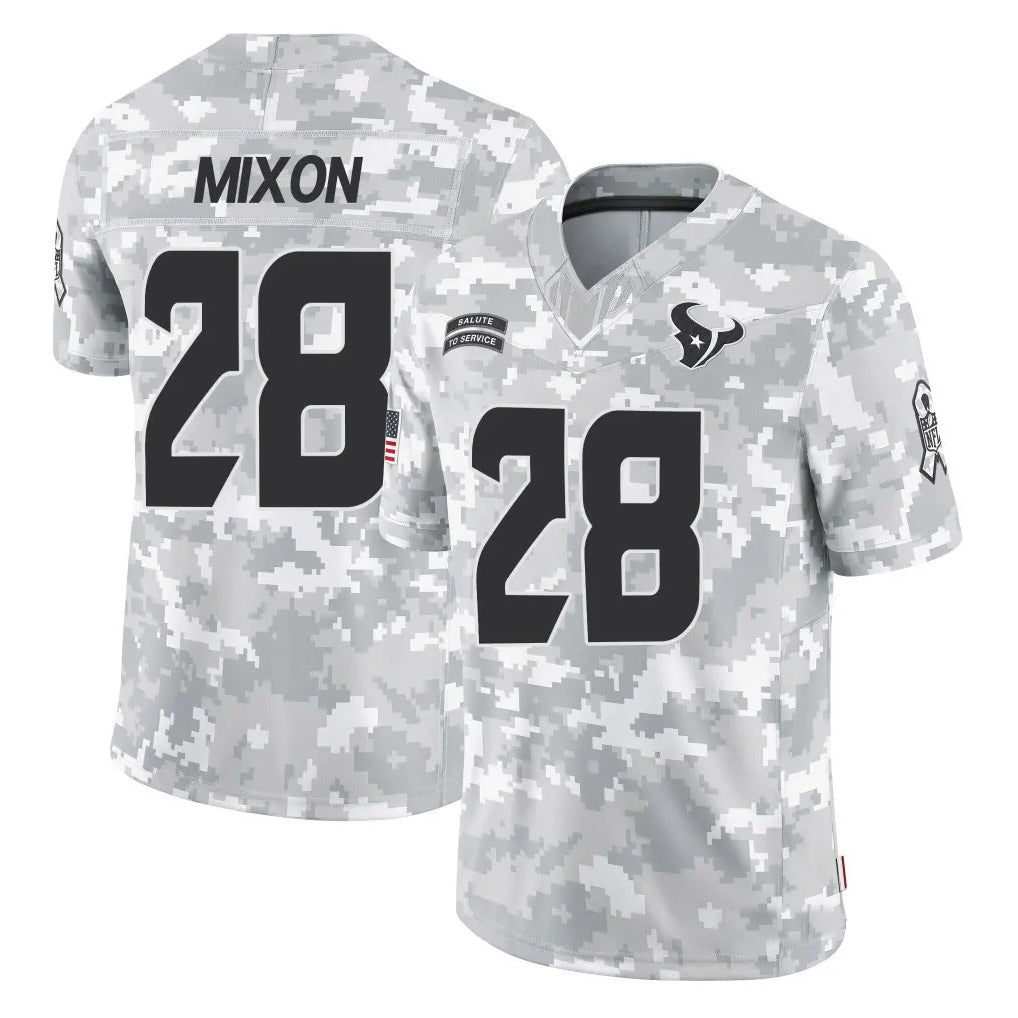 H.Texans #28 Joe Mixon Player Arctic Camo Salute to Service Limited Football Jerseys football jersey product view 1