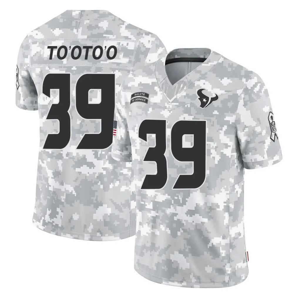 H.Texans #39 Henry To'oto'o Player Arctic Camo Salute to Service Limited Football Jerseys football jersey product view 1