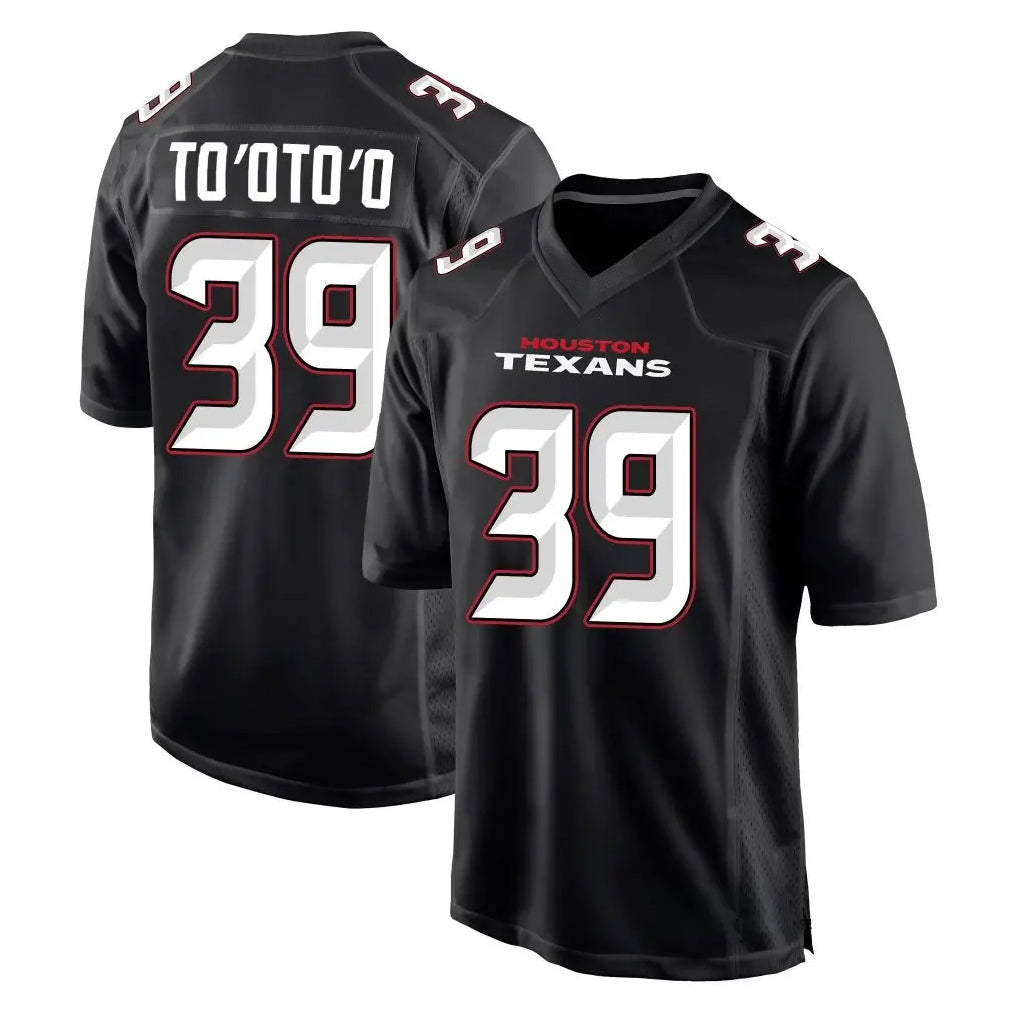 H.Texans #39 Henry To'oto'o Player Black Fashion Football Jerseys football jersey product view 1