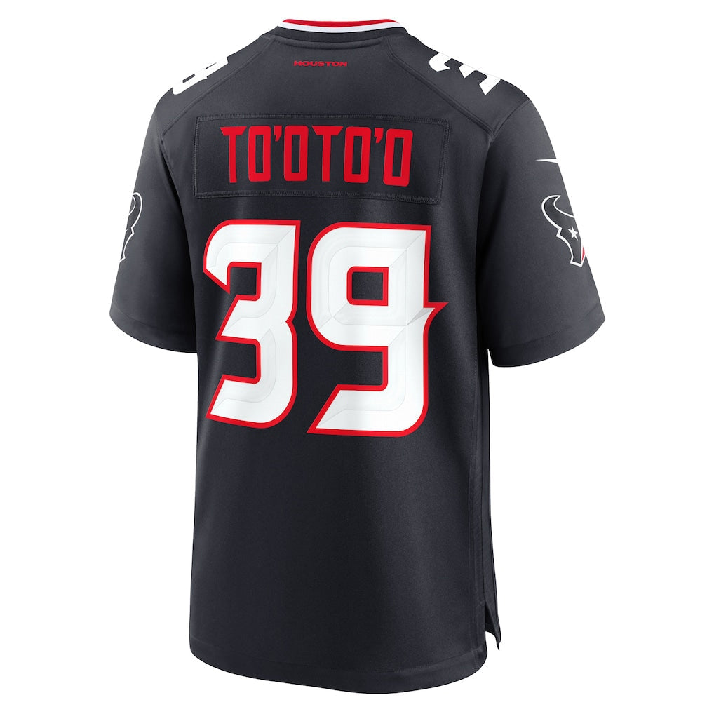H.Texans #39 Henry To'oto'o Player Navy Home Game Football Jerseys football jersey product view 1