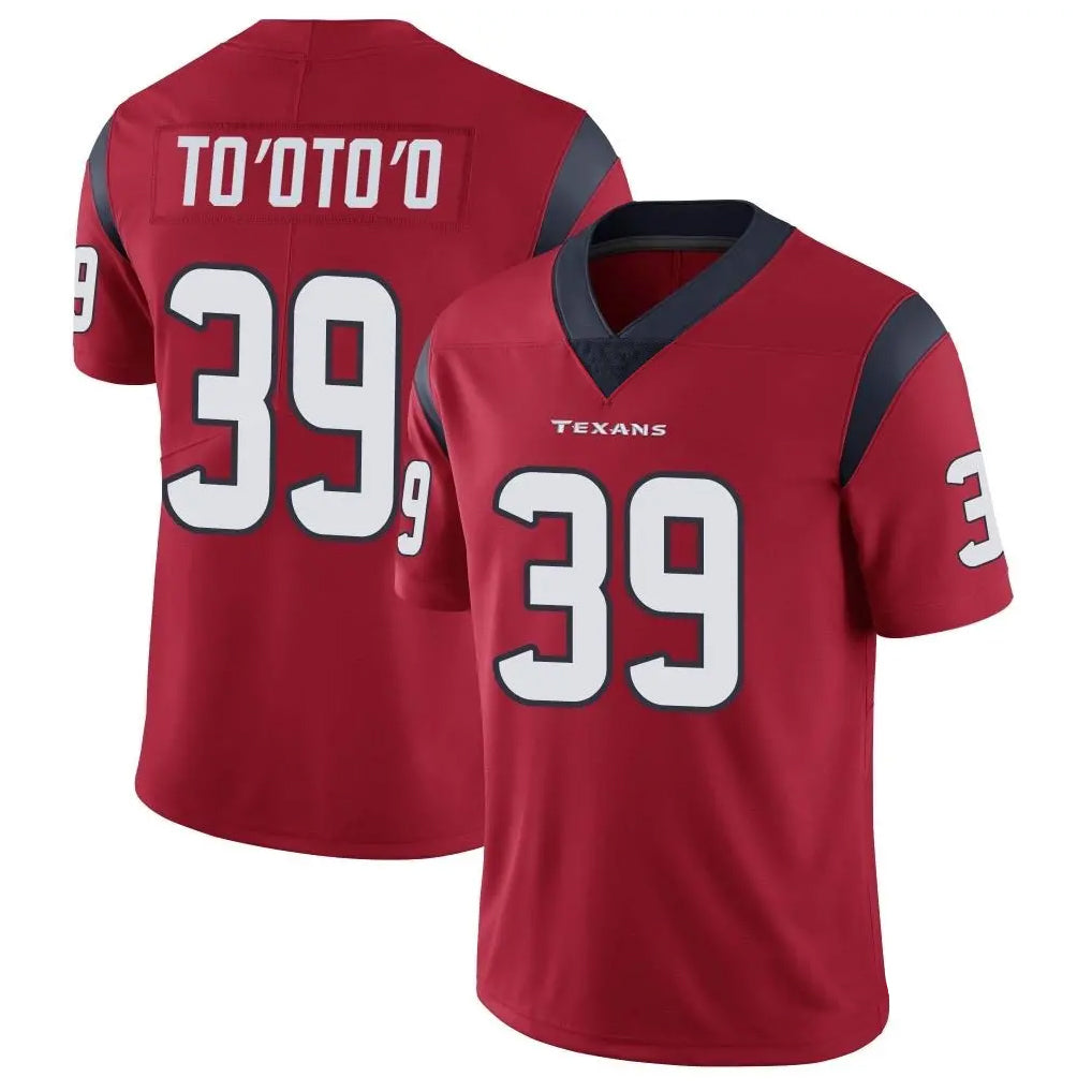 H.Texans #39 Henry To'oto'o Player Red Vapor Limited Football Jerseys football jersey product view 1