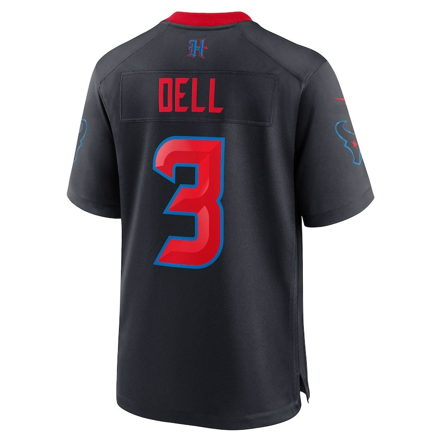 H.Texans #3 Tank Dell Player Navy Game American Football Jerseys football jersey product view 1