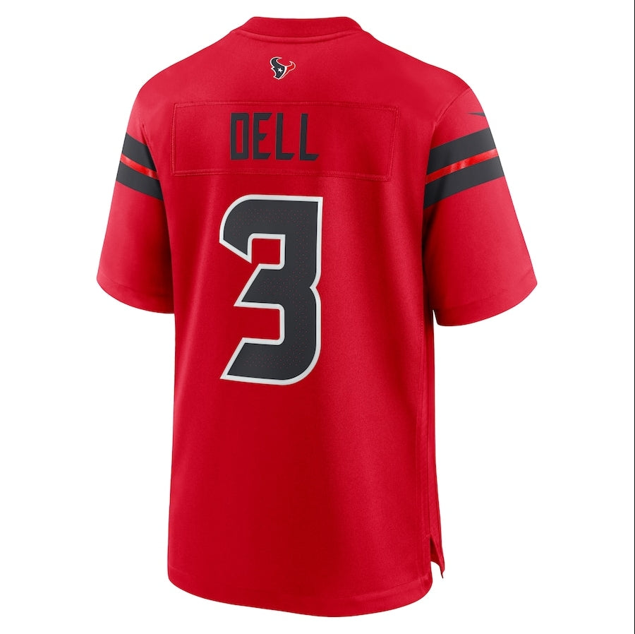 H.Texans #3 Tank Dell Player Red Game American Football Jerseys football jersey product view 1