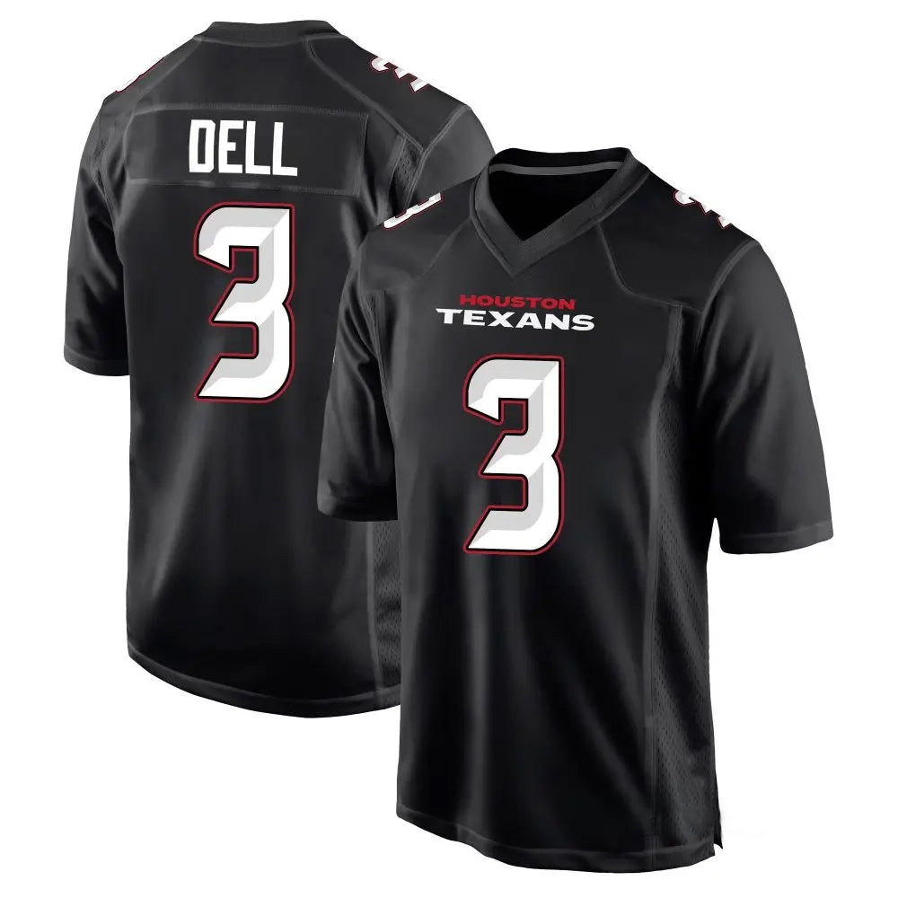 H.Texans #3 Tank Dell Player Black Fashion Football Jerseys football jersey product view 1