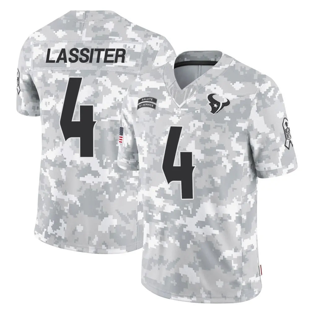 H.Texans #4 Kamari Lassiter Player Arctic Camo Salute to Service Limited Football Jerseys football jersey product view 1