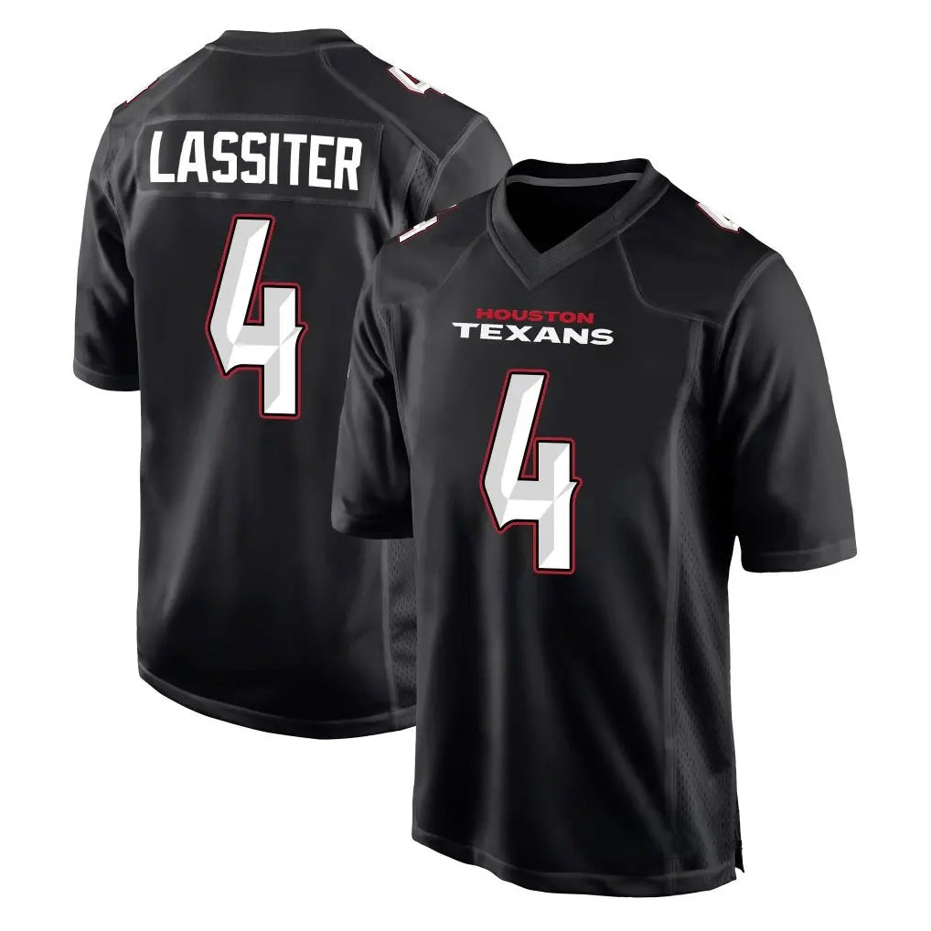 H.Texans #4 Kamari Lassiter Player Black Fashion Football Jerseys football jersey product view 1