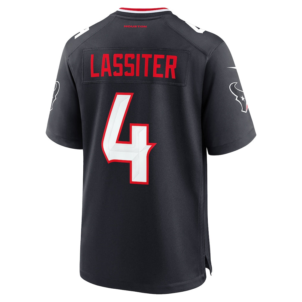 H.Texans #4 Kamari Lassiter Player Navy Home Game Football Jerseys football jersey product view 1