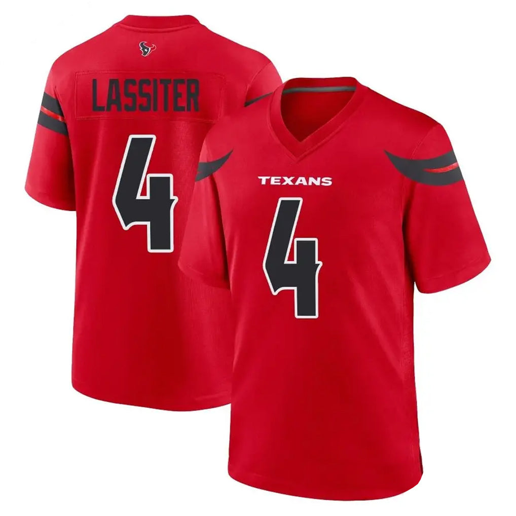 H.Texans #4 Kamari Lassiter Player Red Home Game Football Jerseys football jersey product view 1