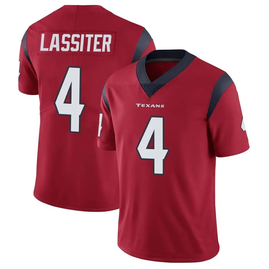 H.Texans #4 Kamari Lassiter Player Red Vapor Limited Football Jerseys football jersey product view 1