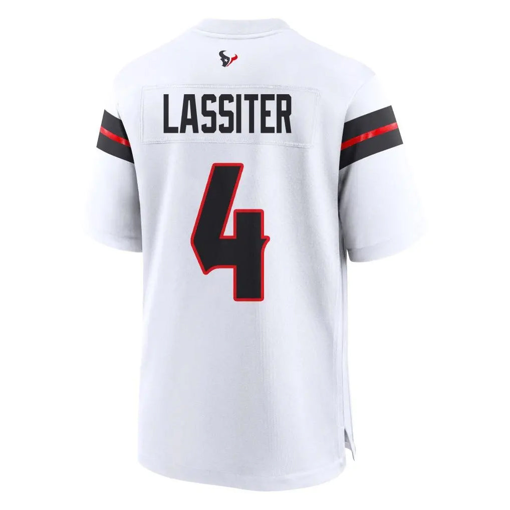 H.Texans #4 Kamari Lassiter Player White Home Game Football Jerseys football jersey product view 1