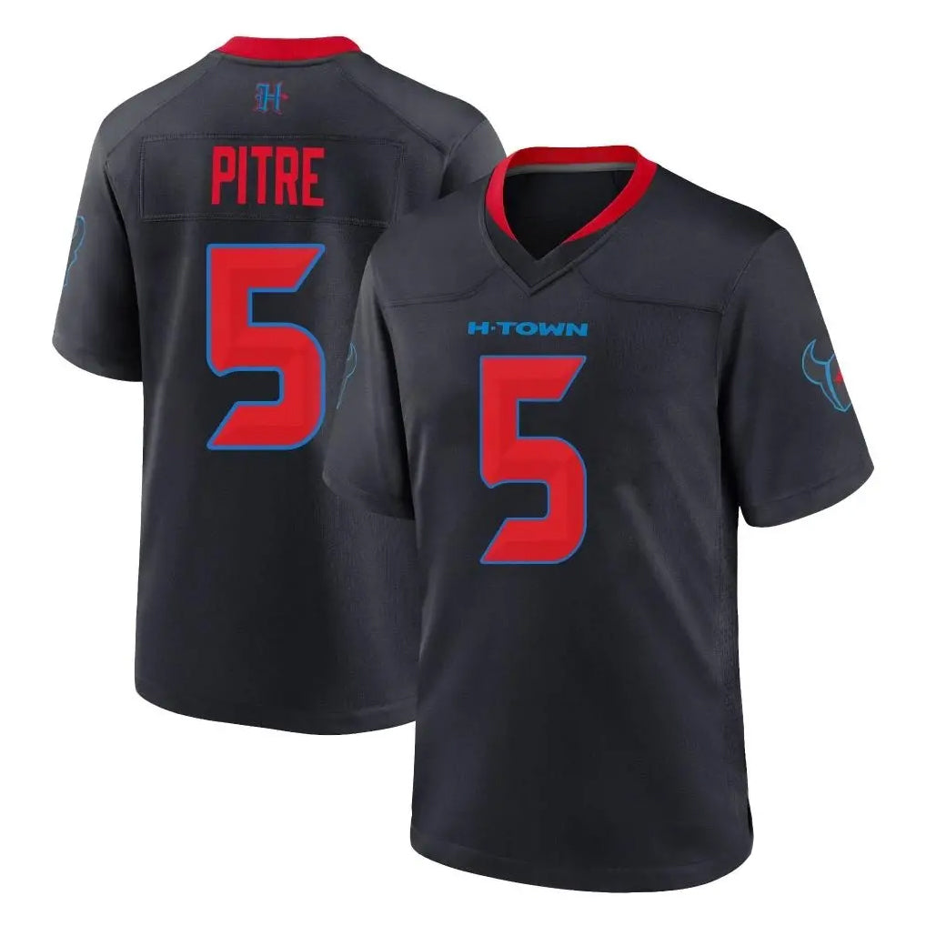 H.Texans #5 Jalen Pitre Player Navy Alternate Home Game Football Jerseys football jersey product view 1