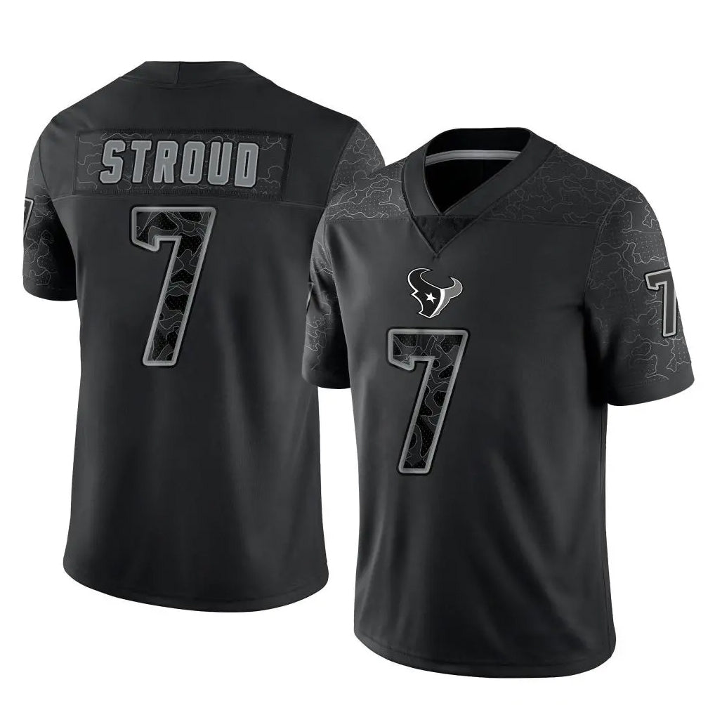 H.Texans #7 C.J. Stroud Player Black REFLECTIVE Limited Football Jerseys football jersey product view 1