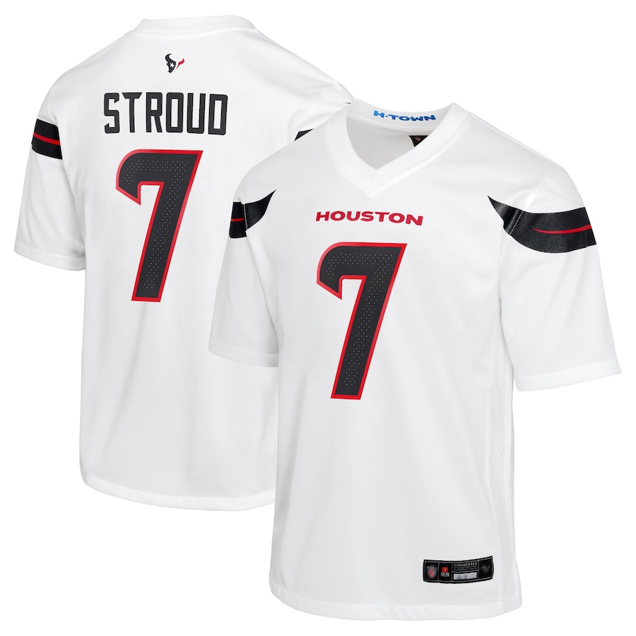 H.Texans Road Football Jerseys - White - #7 C.J. Stroud Player football jersey product view 1