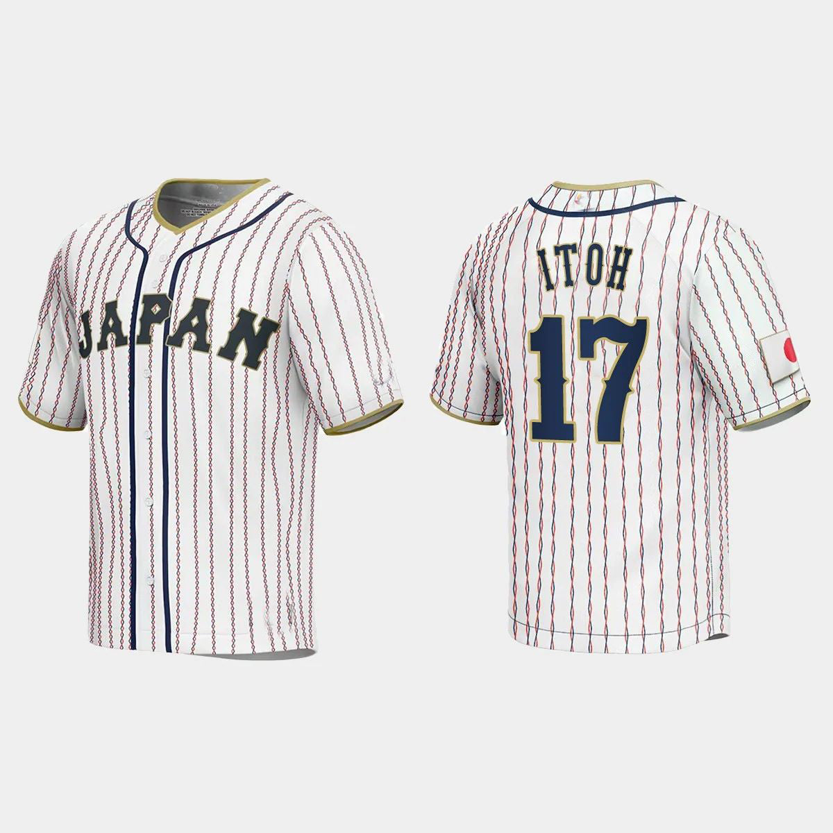 #17 HIROMI ITOH JAPAN BASEBALL 2023 WORLD BASEBALL CLASSIC JERSEY ¨C WHITE Stitches Baseball Jerseys baseball jersey product view 1