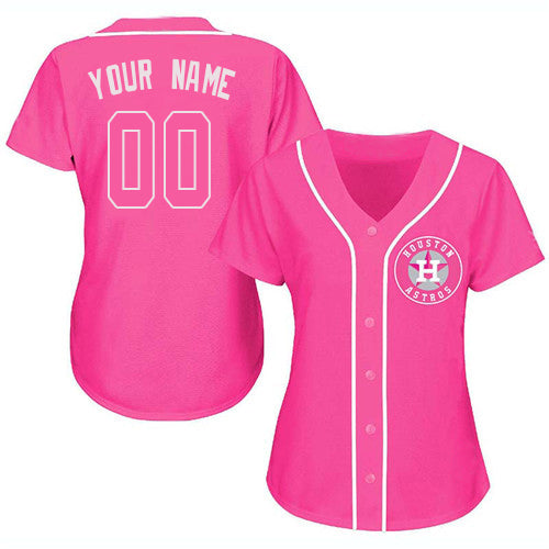 Custom Houston Astros Baseball Pink Fashion Stitched Jerseys baseball jersey product view 1
