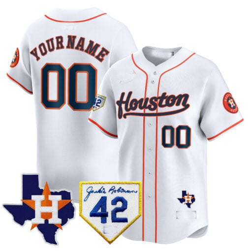 Custom Houston Astros 2024 Jackie Robinson Patch Vapor Premier Limited ¨C All Stitched Baseball Jersey baseball jersey product view 3