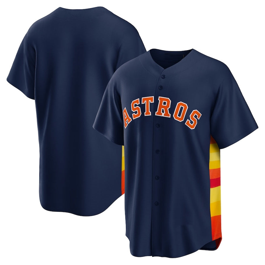 Houston Astros Alternate Replica Team Jersey - Navy Stitched Baseball Jersey baseball jersey product view 1