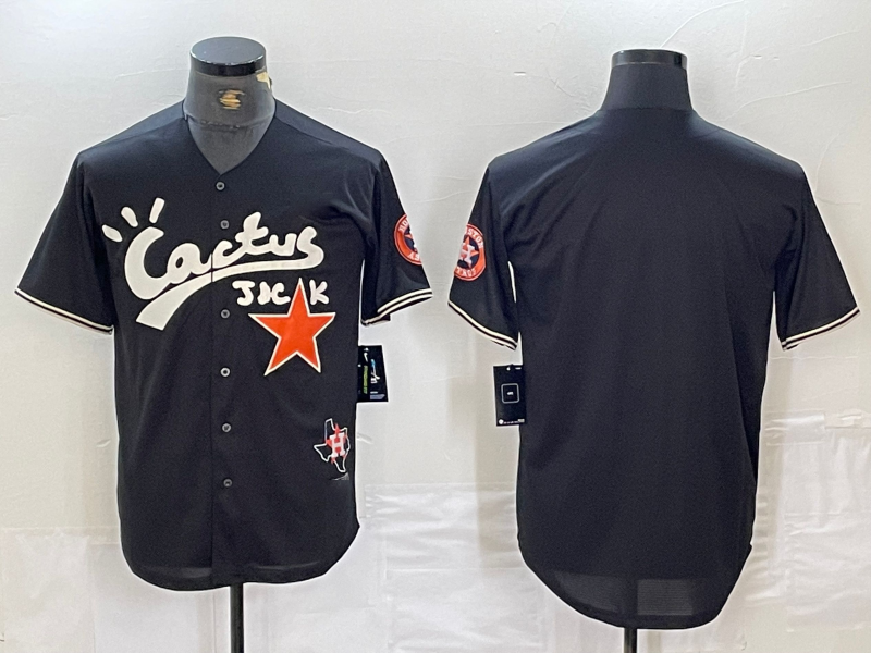 Houston Astros Blank Black Cactus Jack Vapor Premier Stitched Baseball Jersey baseball jersey product view 1