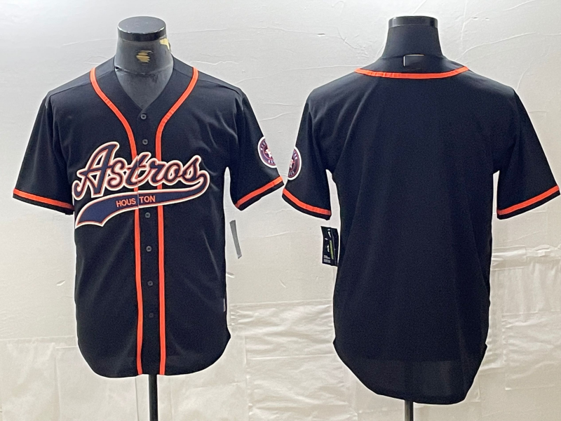 Houston Astros Blank Black With Patch Cool Base Stitched Baseball Jersey baseball jersey product view 1