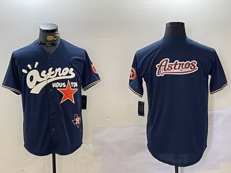 Houston Astros Blank Navy Cactus Jack Vapor Premier Stitched Baseball Jerseys baseball jersey product view 1
