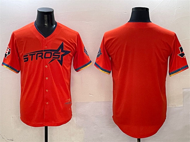 Houston Astros Blank Orange 2025 City Connect With Texas Patch Limited Stitched Baseball Jersey baseball jersey product view 1