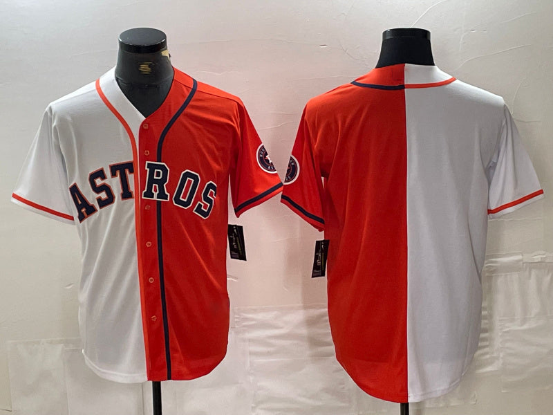 Houston Astros Blank Orange White Split Stitched Baseball Jersey baseball jersey product view 1