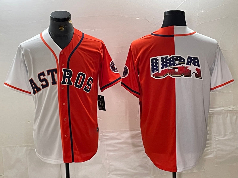 Houston Astros Blank Orange White Split Stitched Baseball Jersey baseball jersey product view 1
