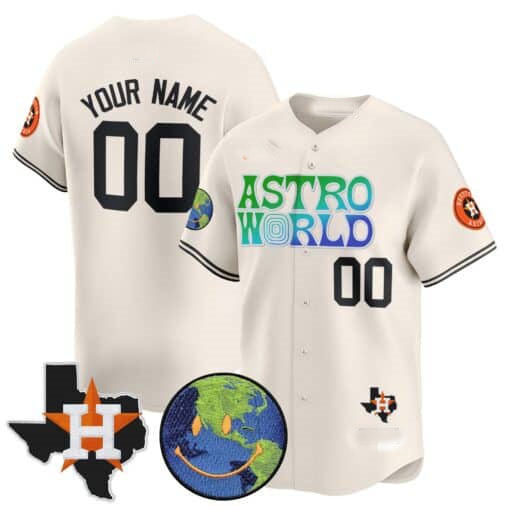 Custom Houston Astros Cactus Jack Astro World Vapor Premier Limited ¨C All Stitched Baseball Jersey baseball jersey product view 1
