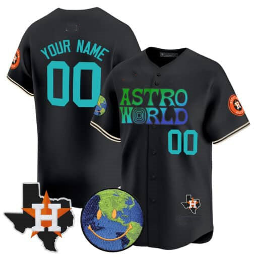 Custom Houston Astros Cactus Jack Astro World Vapor Premier Limited ¨C All Stitched Baseball Jersey baseball jersey product view 2