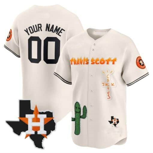 Custom Houston Astros Cactus Jack Patch Vapor Premier Limited ¨C All Stitched Baseball Jersey baseball jersey product view 1
