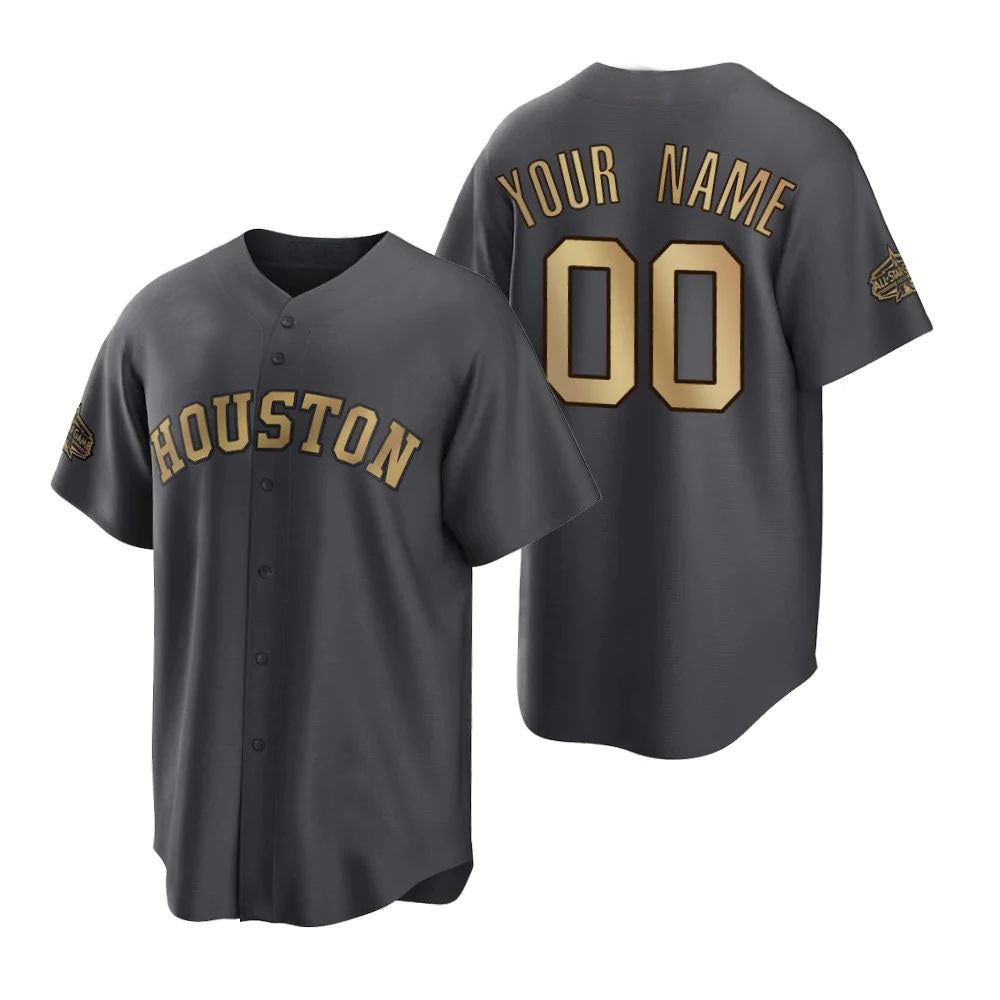 Custom Houston Astros Baseball Jerseys Gray 2022 All Star Game Stitched Jerseys baseball jersey product view 1
