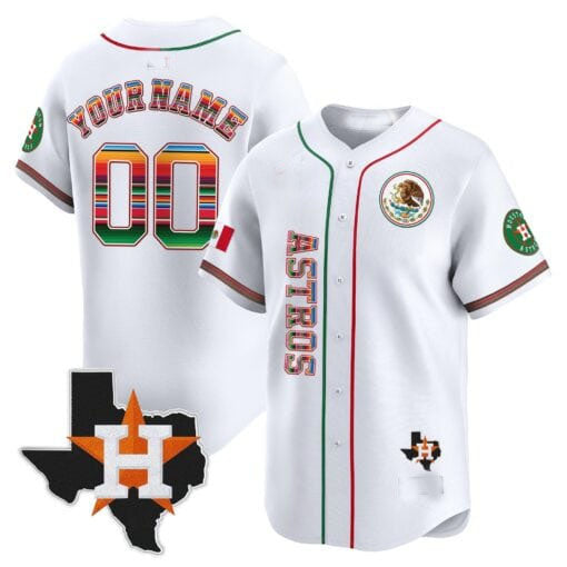 Custom Houston Astros Mexico Vapor Premier Limited V4 ¨C All Stitched Baseball Jersey baseball jersey product view 2