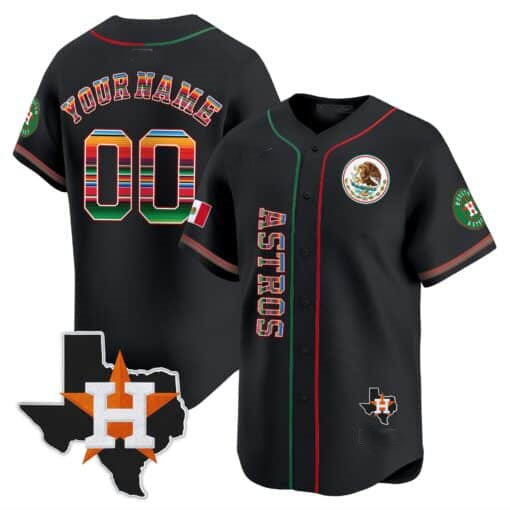 Custom Houston Astros Mexico Vapor Premier Limited V4 ¨C All Stitched Baseball Jersey baseball jersey product view 3
