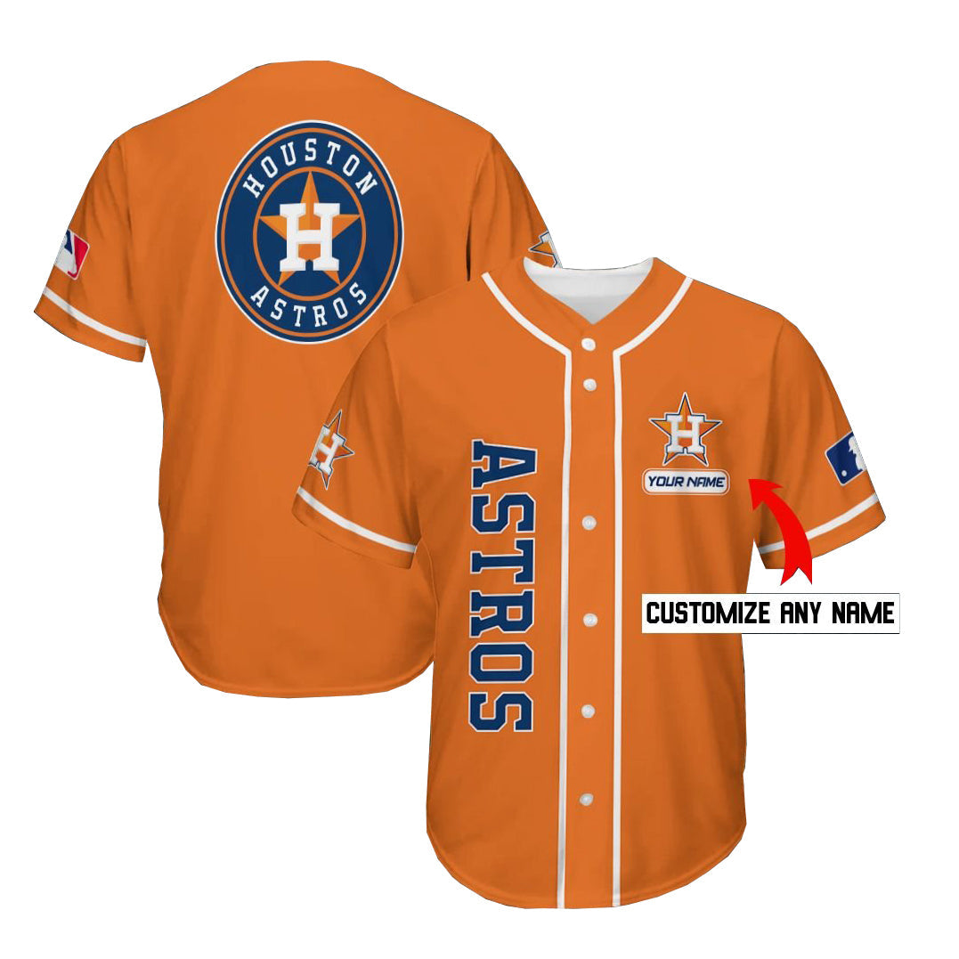 Custom Houston Astros Jersey Personalized Baseball Orange Stitched Jerseys baseball jersey product view 1