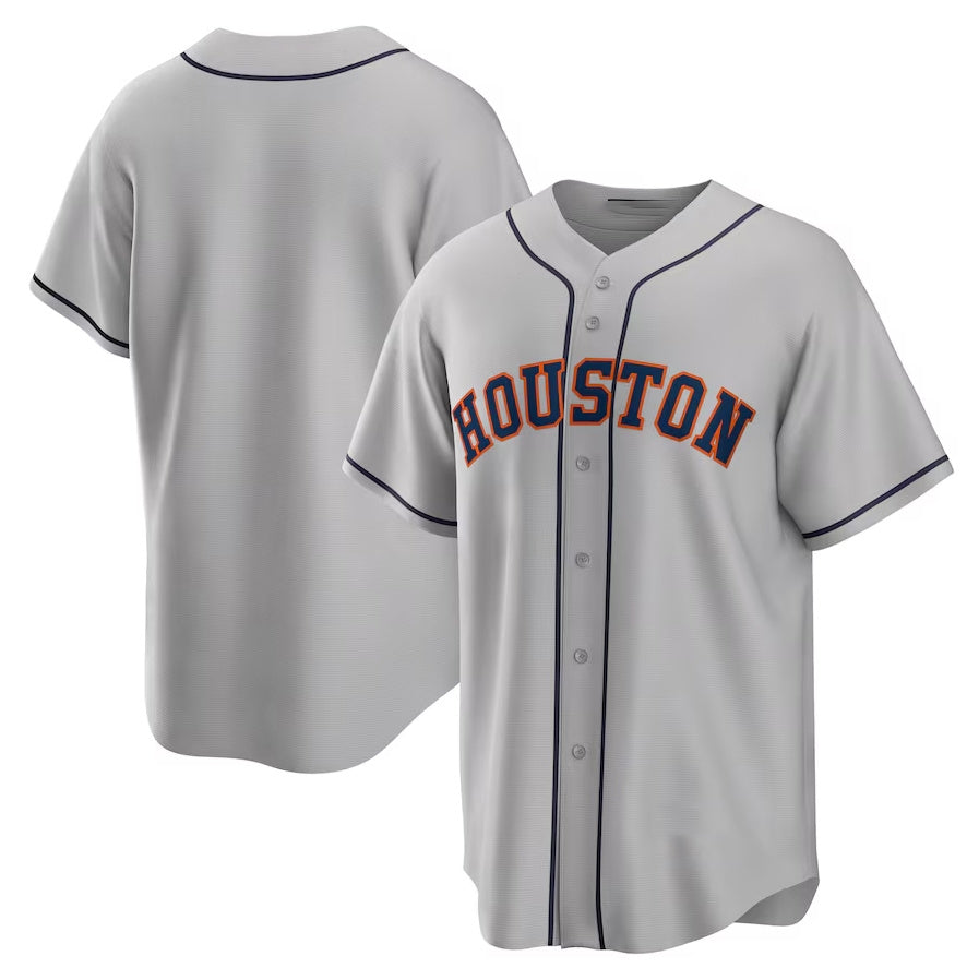 Houston Astros Road Replica Team Jersey - Gray Stitched Baseball Jersey baseball jersey product view 1