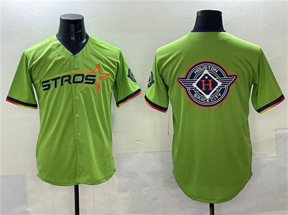 Houston Astros Team Big Logo Green 2025 City Connect Limited Stitched Baseball Jersey baseball jersey product view 1
