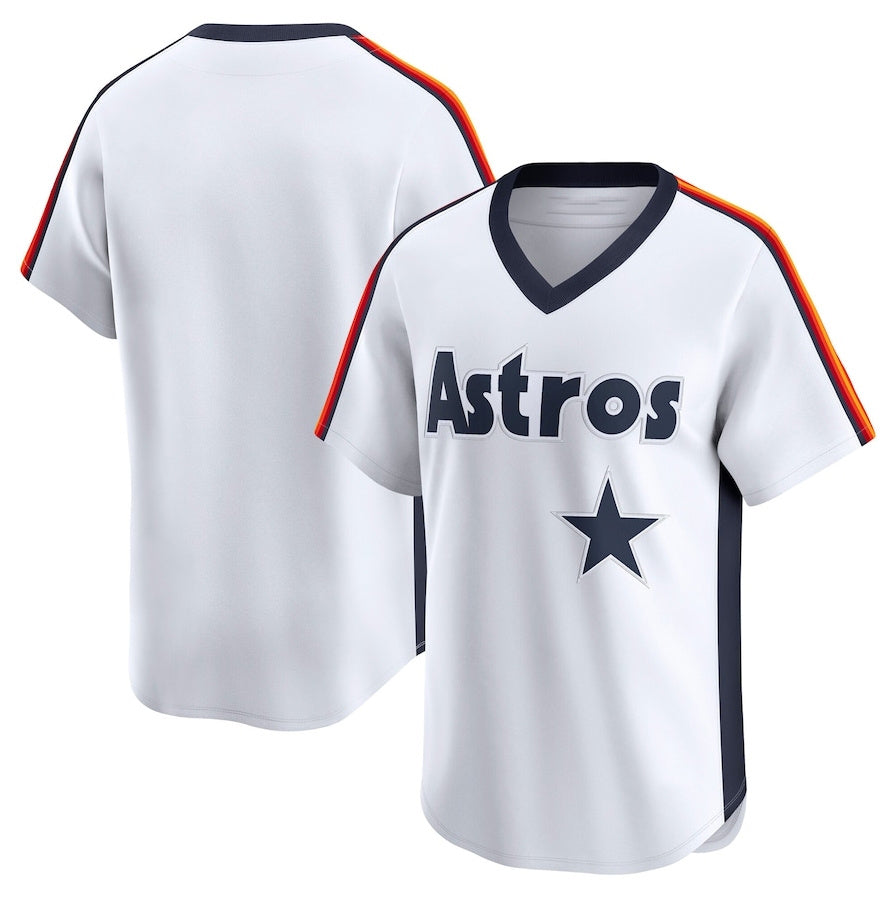 Houston Astros Throwback Cooperstown Collection Limited Jersey - White Stitched Baseball Jersey baseball jersey product view 1