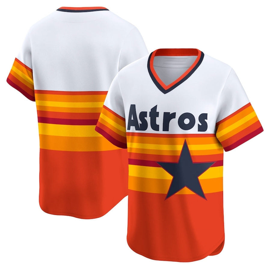 Houston Astros Throwback Cooperstown Collection Limited Jersey - White Stitched Baseball Jersey baseball jersey product view 1